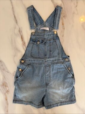 No Boundaries 100% Cotton Light Blue Denim Jeans Short Overalls Shortalls Small